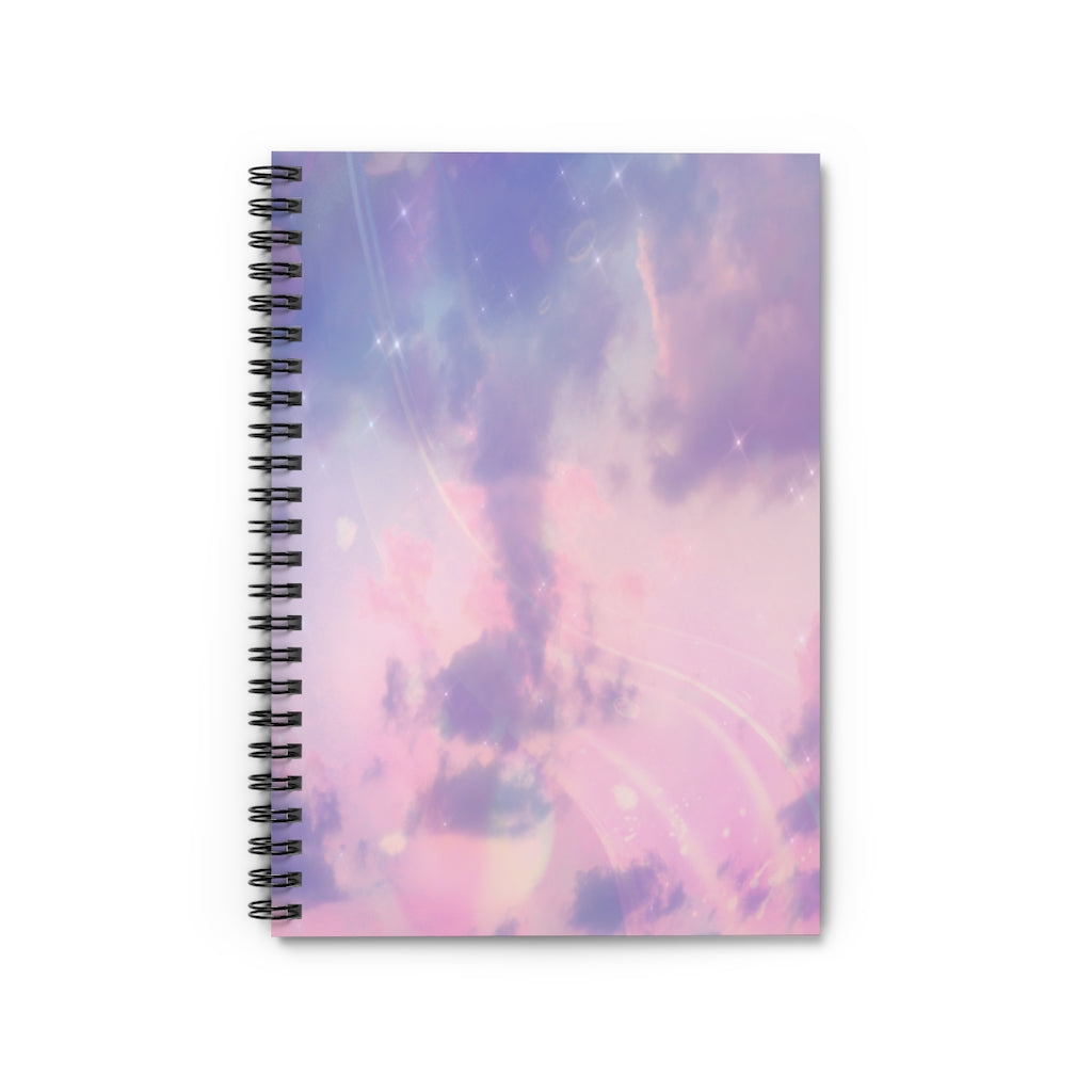 Soft Aesthetic Pastel Pink Purple Sky Spiral Notebook