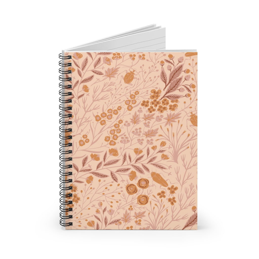 Bohemian Aesthetic Floral Spiral Notebook