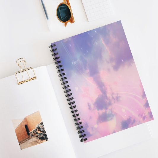 Soft Aesthetic Pastel Pink Purple Sky Spiral Notebook