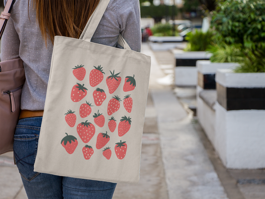 Cottagecore Strawberry Tote Bag