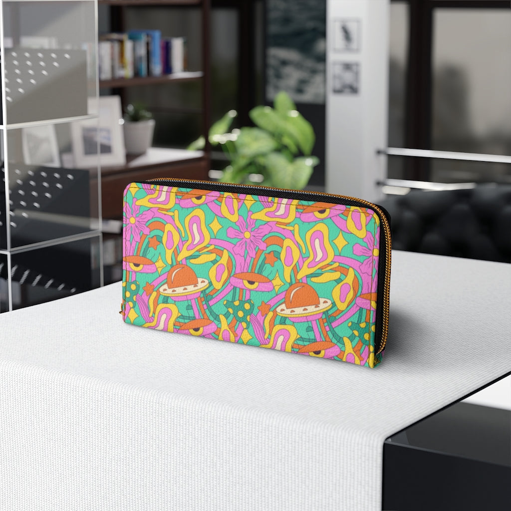 Psychedelic Trippy Hippie Zipper Wallet