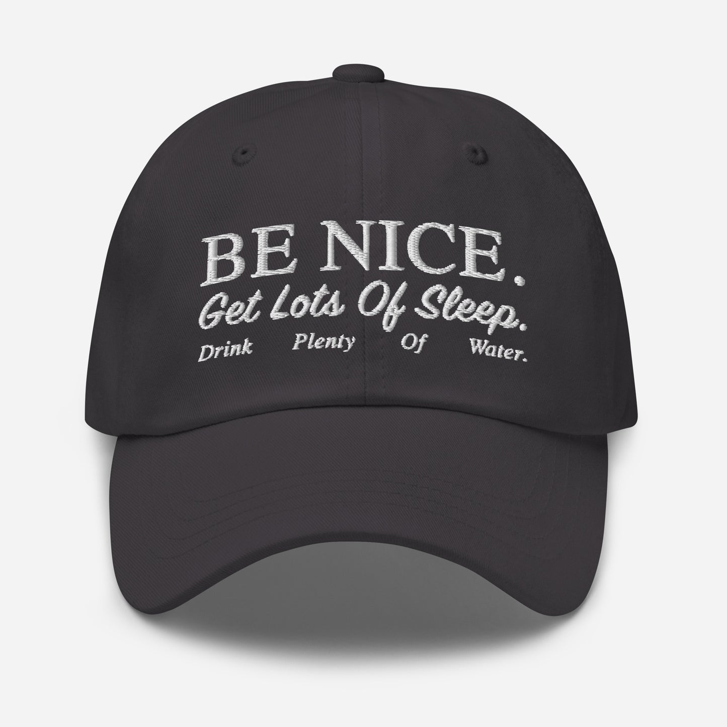 Be Nice Get Lots Of Sleep Drink Plenty Of Water Hat