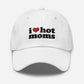 I Love Hockey Moms Hat - Funny Baseball Cap, Adjustable Snapback, Black Summer Hat For Women & Men