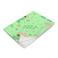 Cottagecore Kawaii Green Frog Mushroom Throw Blanket