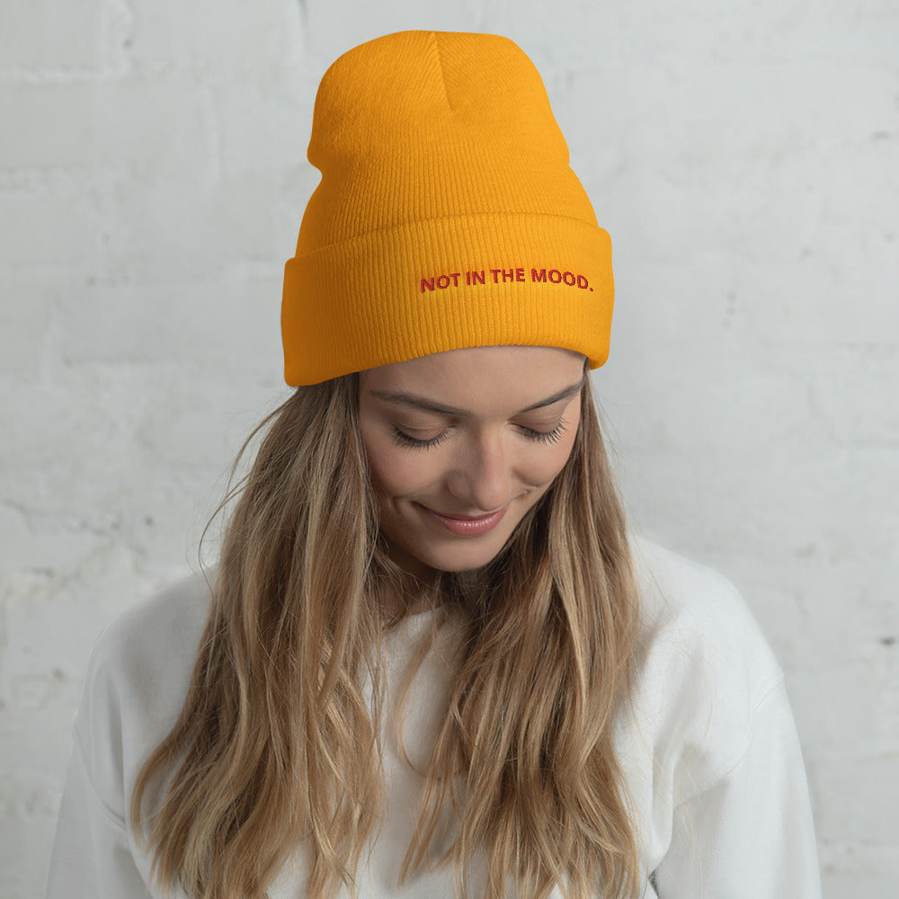 Not In The Mood Embroidered Beanie Beanie