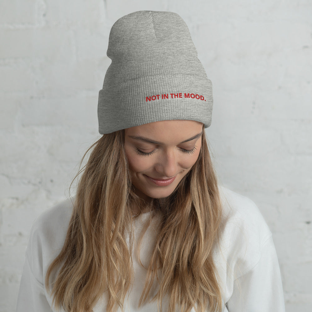 Not In The Mood Embroidered Beanie Beanie