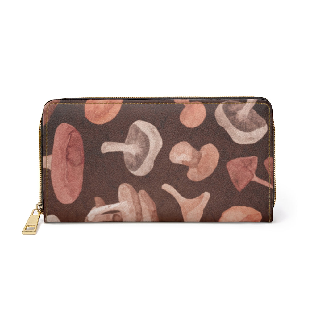 Vintage Mushroom Zipper Wallet