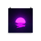 Vaporwave Neon Purple Sunset Sea Poster Print Wall Art