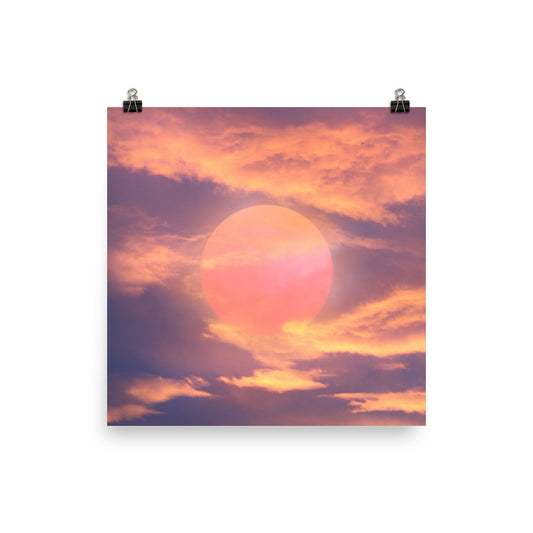 Aesthetic Orange Pink Sunset Poster Print Wall Art