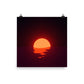 Vaporwave Neon Orange Red Sunset Sea Poster Aesthetic Wall Art Print