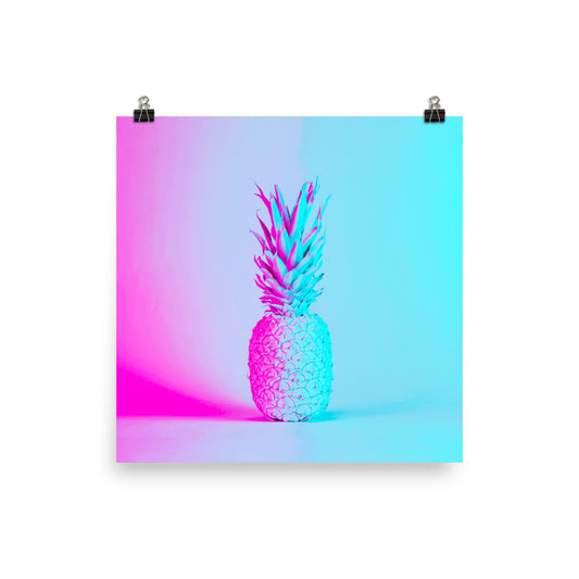Vaporwave Futuristic Pineapple Poster Print Wall Art
