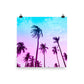 Vaporwave Neon Tropical Palm Trees Poster Wall Art