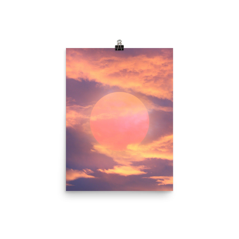 Aesthetic Orange Pink Sunset Poster Print Wall Art