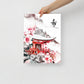 Japanese Cherry Blossom Hope Poster Watercolor Wall Art Print Decor