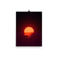 Vaporwave Neon Orange Red Sunset Sea Poster Aesthetic Wall Art Print