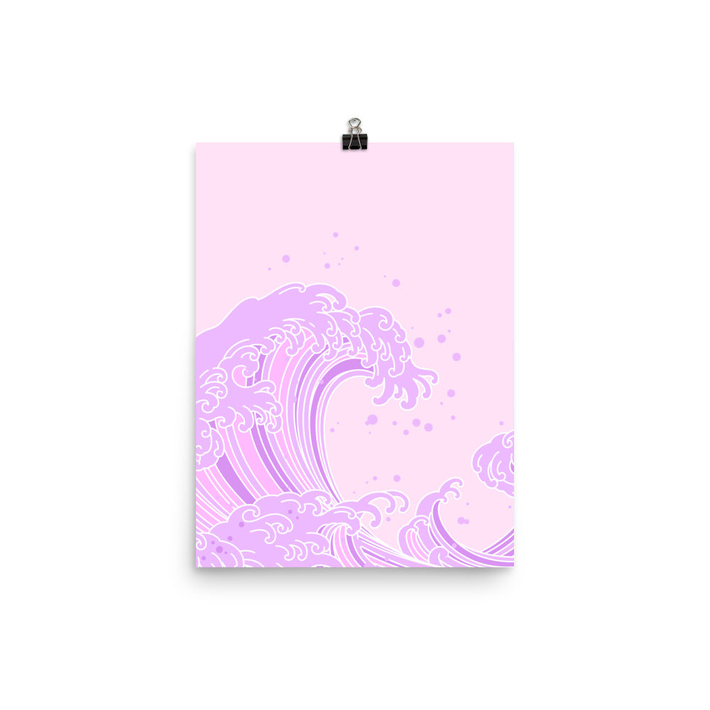 Kawaii Great Wave Kanagawa Poster Print