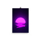 Vaporwave Neon Purple Sunset Sea Poster Print Wall Art