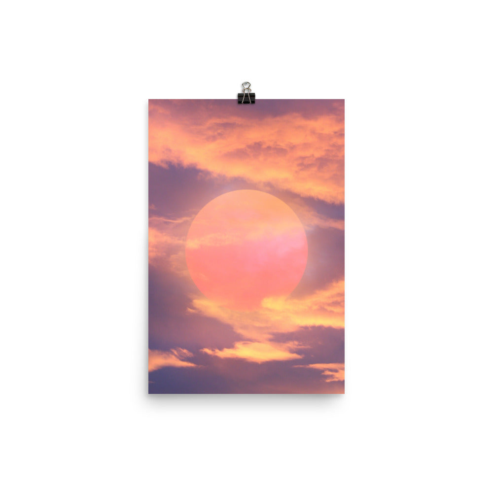 Aesthetic Orange Pink Sunset Poster Print Wall Art