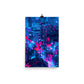 Vaporware Purple Blue City Lights Futuristic Cyberpunk Wall Art Poster Print