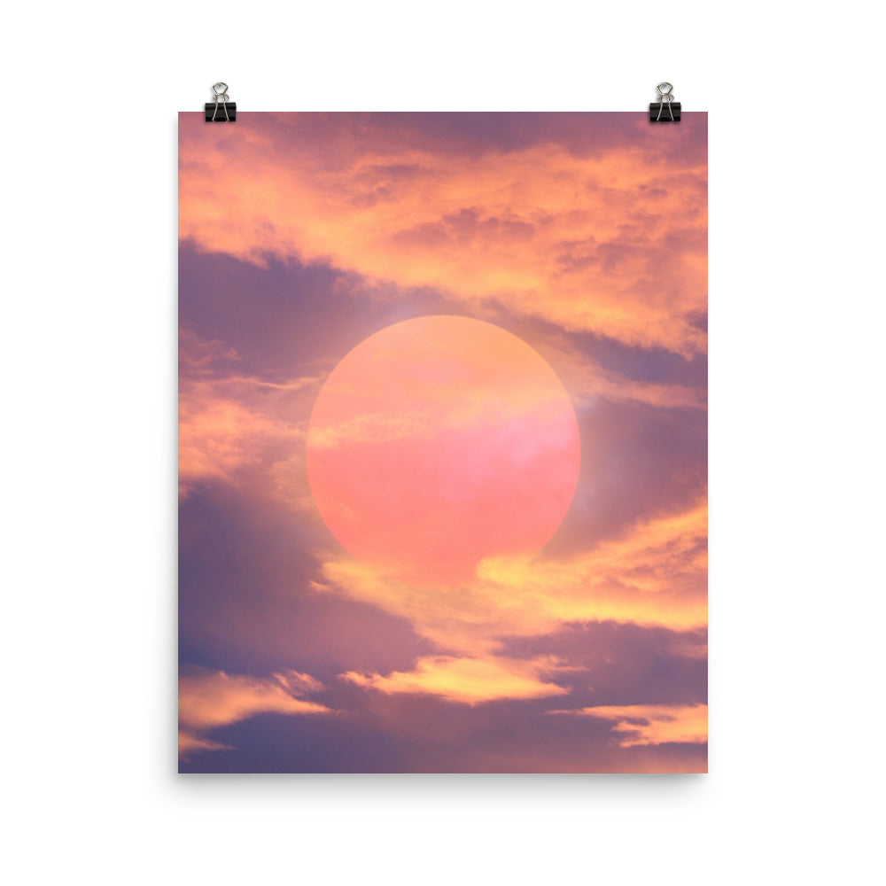 Aesthetic Orange Pink Sunset Poster Print Wall Art