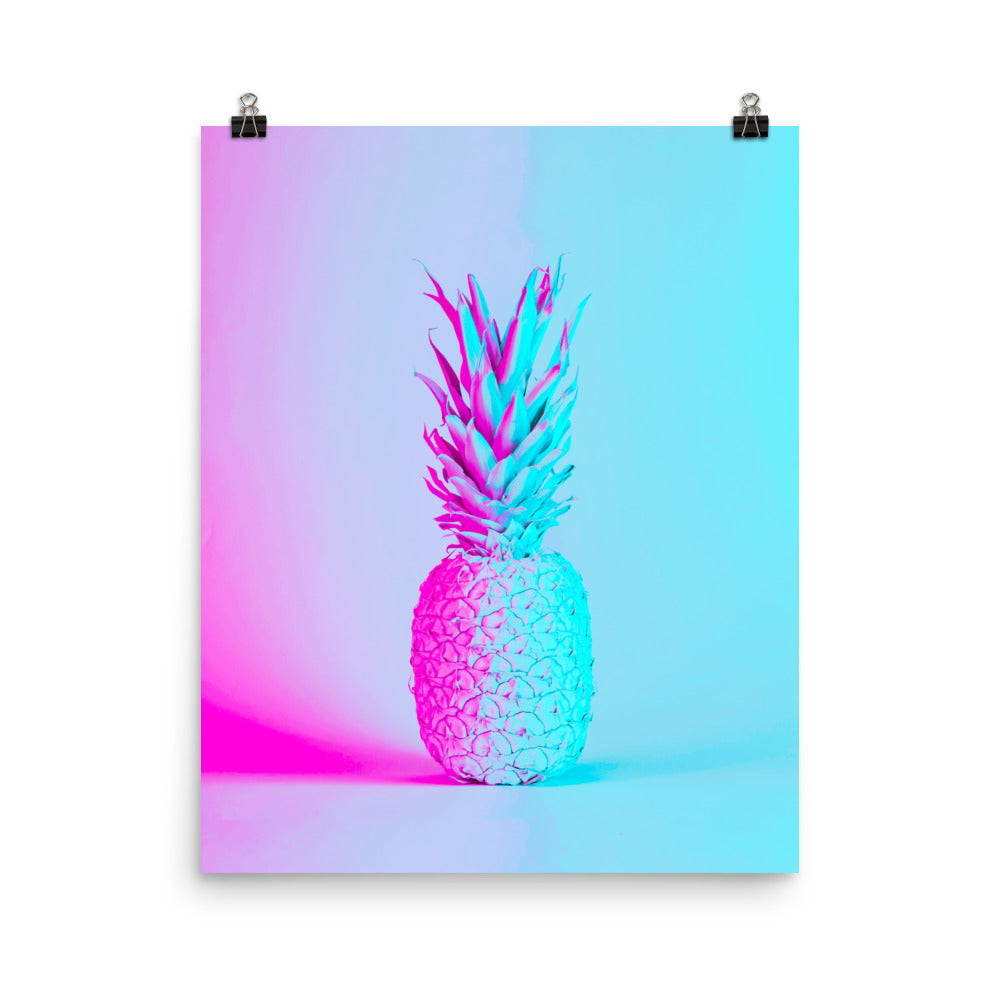 Vaporwave Futuristic Pineapple Poster Print Wall Art