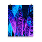 Vaporwave Neon Leaves Poster Wall Art Print