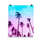 Vaporwave Neon Tropical Palm Trees Poster Wall Art