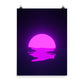 Vaporwave Neon Purple Sunset Sea Poster Print Wall Art