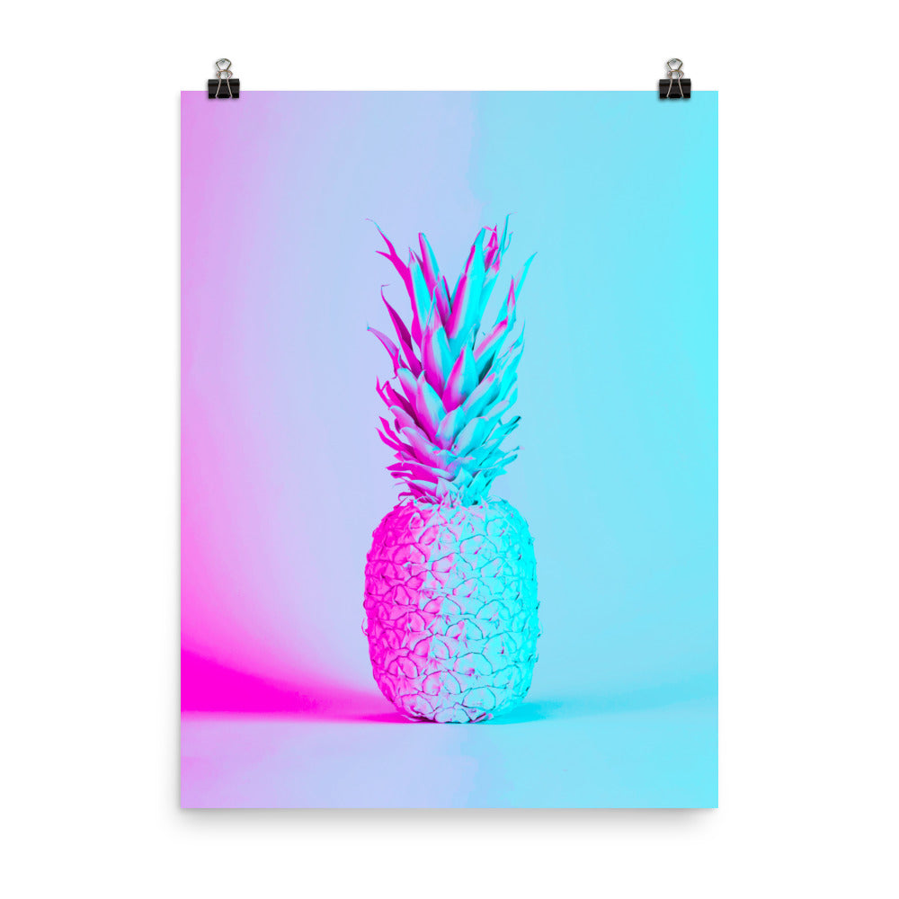 Vaporwave Futuristic Pineapple Poster Print Wall Art