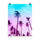 Vaporwave Neon Tropical Palm Trees Poster Wall Art