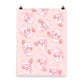 Kawaii Pink Strawberry Milk Poster Wall Art Print