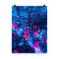 Vaporware Purple Blue City Lights Futuristic Cyberpunk Wall Art Poster Print