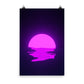 Vaporwave Neon Purple Sunset Sea Poster Print Wall Art