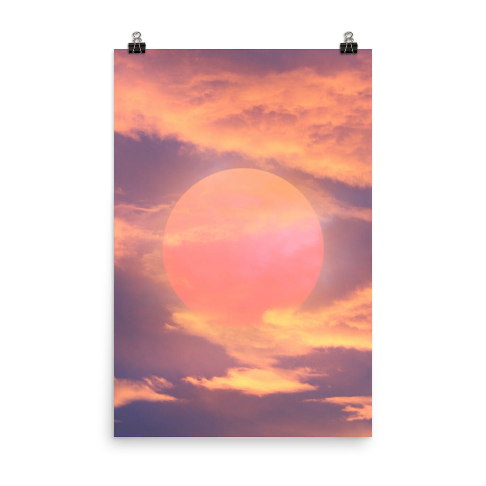 Aesthetic Orange Pink Sunset Poster Print Wall Art