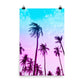 Vaporwave Neon Tropical Palm Trees Poster Wall Art