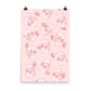 Kawaii Pink Strawberry Milk Poster Wall Art Print