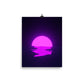 Vaporwave Neon Purple Sunset Sea Poster Print Wall Art