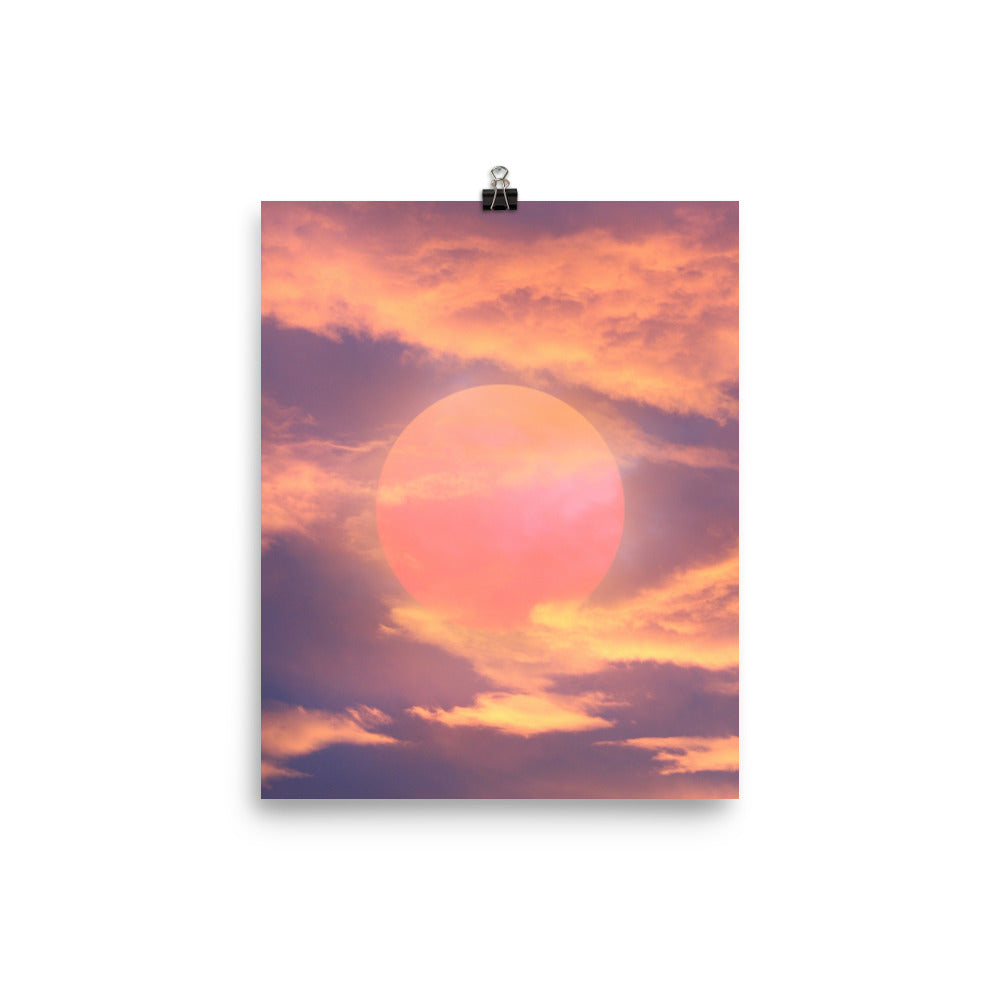 Aesthetic Orange Pink Sunset Poster Print Wall Art