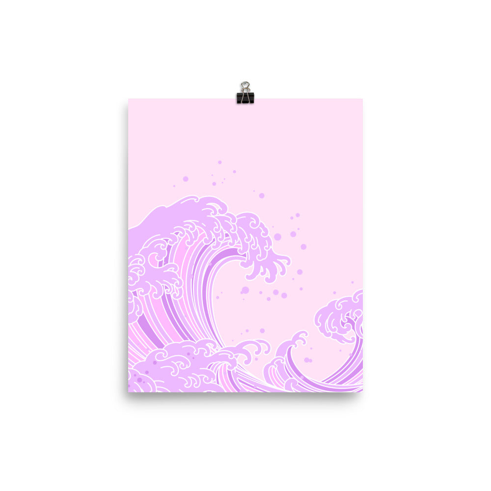 Kawaii Great Wave Kanagawa Poster Print