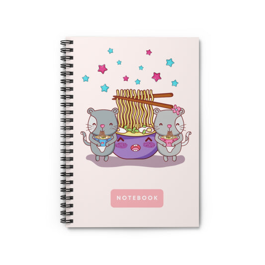 Kawaii Ramen Bowl Sushi Cats Spiral Notebook