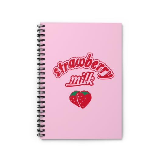 Strawberry Milk Pink Spiral Notebook