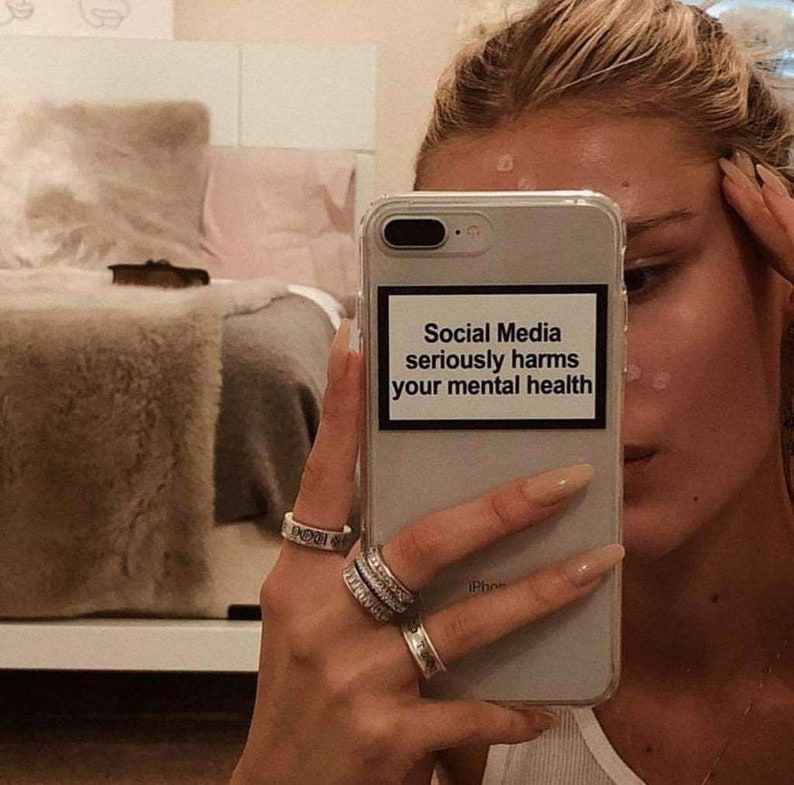 Social Media Seriously Harms Your Mental Health iPhone Case