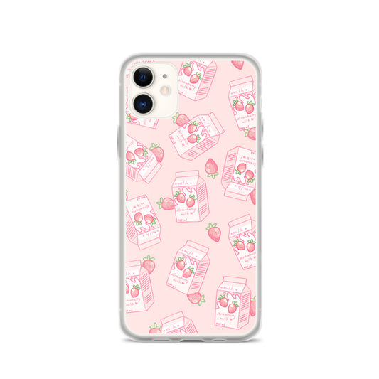 Kawaii Strawberry Milk iPhone Case