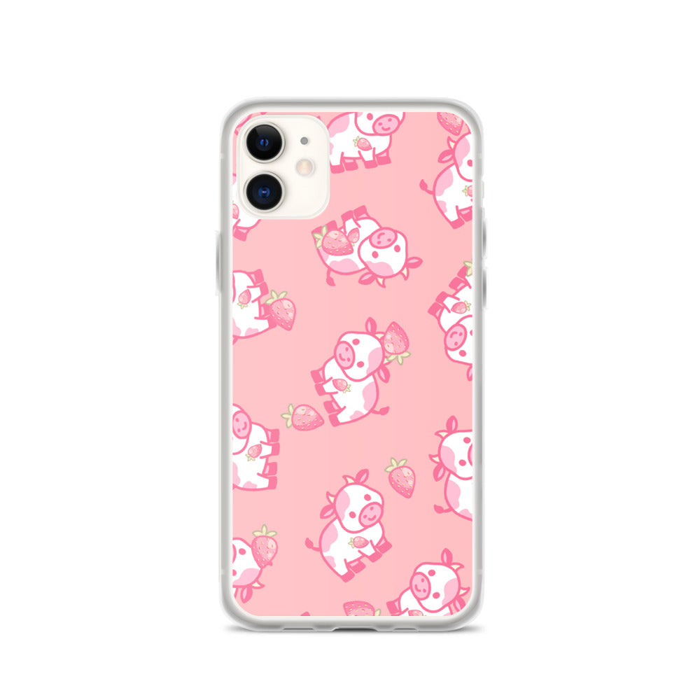 Kawaii Strawberry Cow iPhone Case