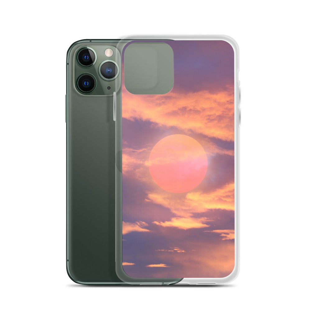 Aesthetic Orange Sunset Clouds iPhone Case