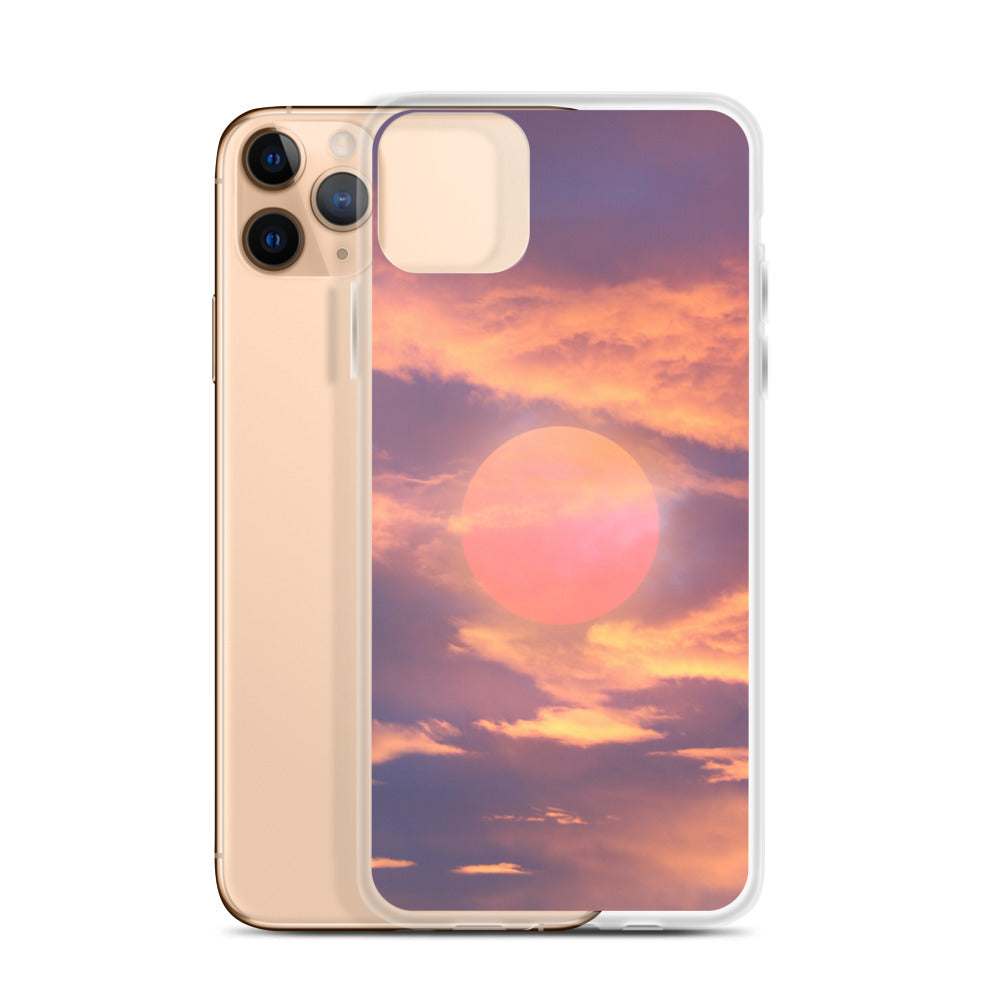 Aesthetic Orange Sunset Clouds iPhone Case