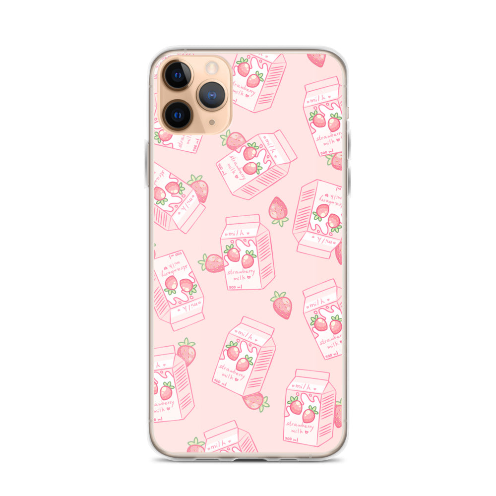 Kawaii Strawberry Milk iPhone Case