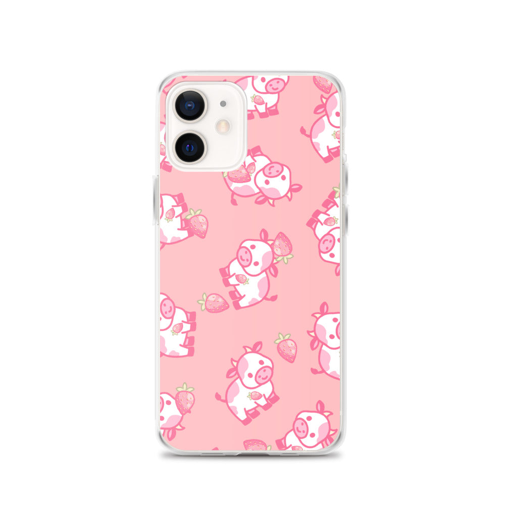 Kawaii Strawberry Cow iPhone Case