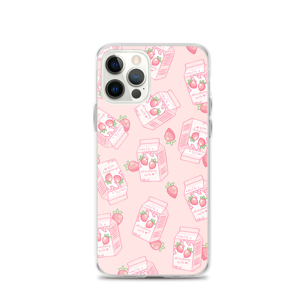 Kawaii Strawberry Milk iPhone Case