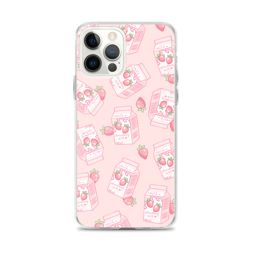 Kawaii Strawberry Milk iPhone Case